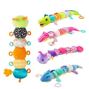 Sozzy High quality soothing soft plush Rattles Tummy Time Toys Sensory music stuffed animal toy for infant