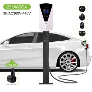 240V 32A 7KW Home Smart Electric Vehicle Wall-Mounted Type 2 EV Portable Electric Car Charger EV Wallbox with CE Certification
