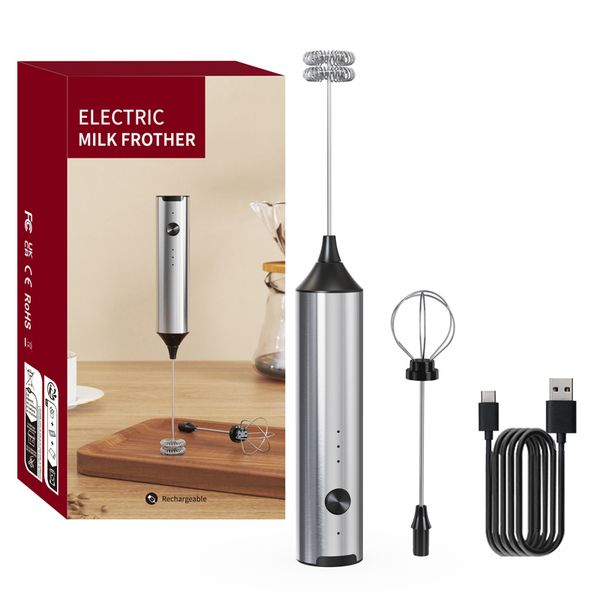 Factory Kitchen Powerful Rechargeable Fast Handheld Drink Mixer Electric Whisk Milk Frother for Coffee, Hot Chocolate