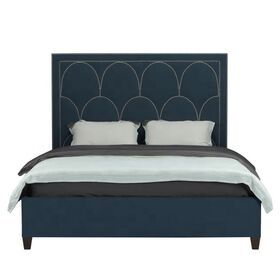 1.8m Micro Fiber Flannel Cloth Sofa Bed Set Blue Yellow Beauty Bed Modern Furniture Design Wooden Bed