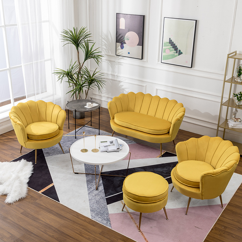 Shenzhen Formwell Household Products Co., Ltd. Formwell Modern Accent Chair, Velvet-Touch Fabric Leisure Club Chair with Gold Metal Legs for Bedroom living room