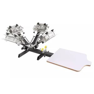 DGRUIDA 4 color 1 station manual screen printer with micro-registration NS401-MR screen printing machine