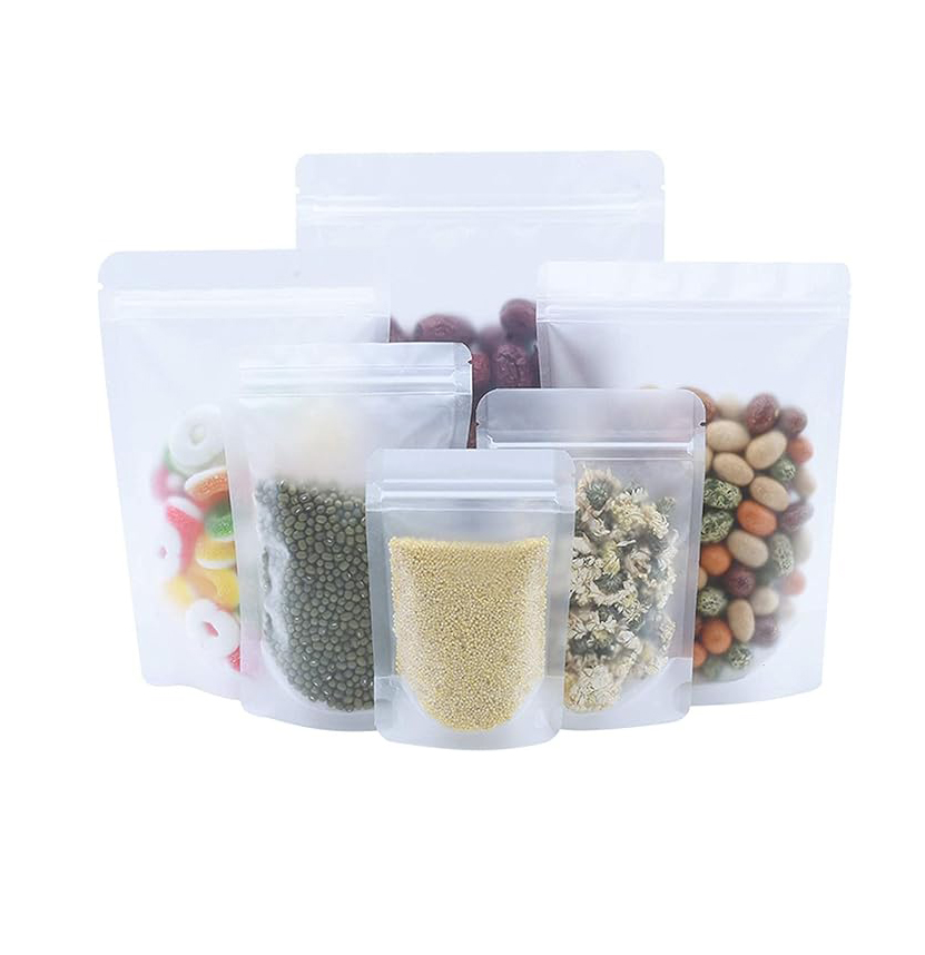 Custom Printing Food Grade Plastic Bags Transparent Zipper Smell Proof Stand up Pouch Food Snack Packaging Bag with Logo
