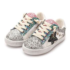 Wholesale New Fashion Children Shoes Kids Sequin Star Sneakers Girl's Sparkle Casual Shoes