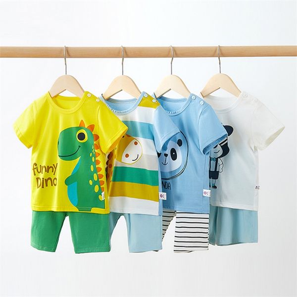 Summer baby clothing sets short sleeve suit T-shirt + pants cartoon printing boy girl children clothes sets