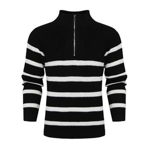 Wholesale Factory Custom Logo Top Version Fit Clothes Winter long Sleeve Men'S Striped Pullover Sweater For Daily