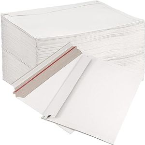 Customized Self Seal Kraft Paper White Cardboard Envelopes 9x 12 Inch Stay Flat Mailer Bag Envelope for Files Photos Hard Rigid