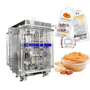 Automatic multi lane special pouch peanut spread filling and packing machine liquid sachet peanut butter packing machine