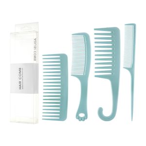 4 Pcs Professional Wide Tooth Comb Set White Black Green Pink Hair Styling and Detangling Hair Brush for Women Brush Comb Tools