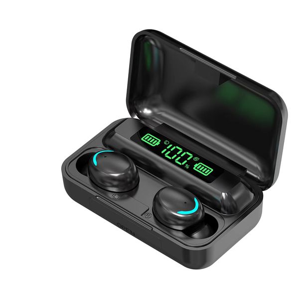 Tws F9-5 in-ear Handfree Headphones Hifi Stereo Wireless Gaming Headset with Mic Earphone Led Noise Cancelling F9-5c Tws Earbuds