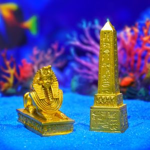 New Arrival Aquariums & Accessories Sphinx Golden Monument Landscape Decoration Aquarium Decoration Fish Tank Decoration