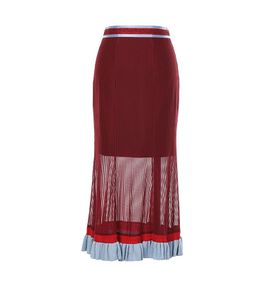 Skinny Stretch Slim Skirts For Woman Office Lady Women Elastic High Waist Burgundy Lace Patchwork Pencil Skirt