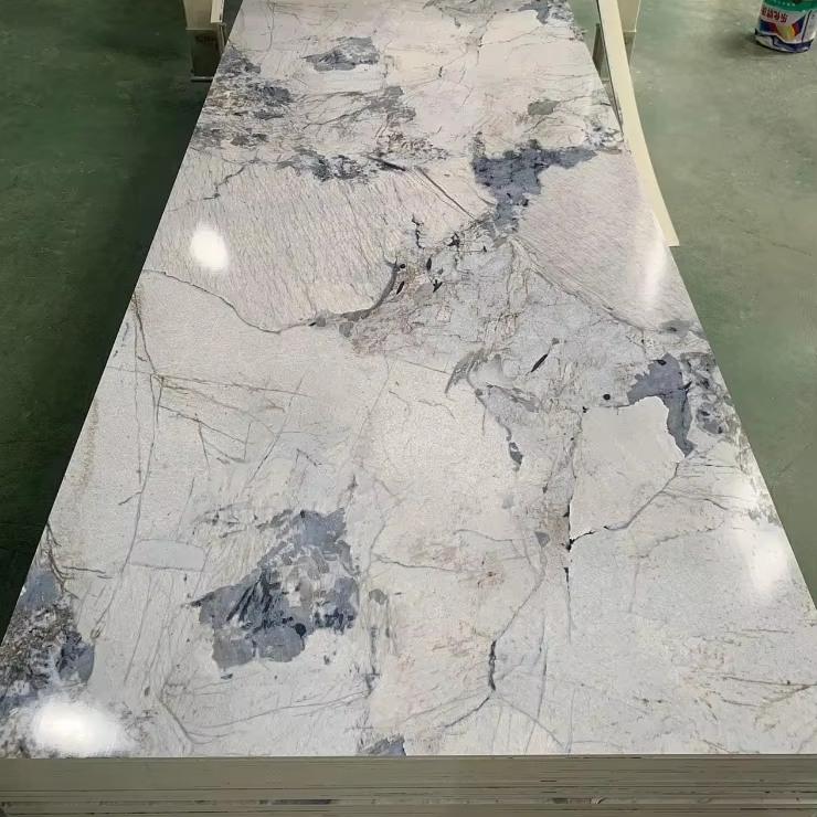 Guangzhou Mywow Decor Co., Ltd. 1.22x2.8m 3mm High Quality Boards High Glossy Continuous UV Printed Marble Sheet for Home Decoration Wall