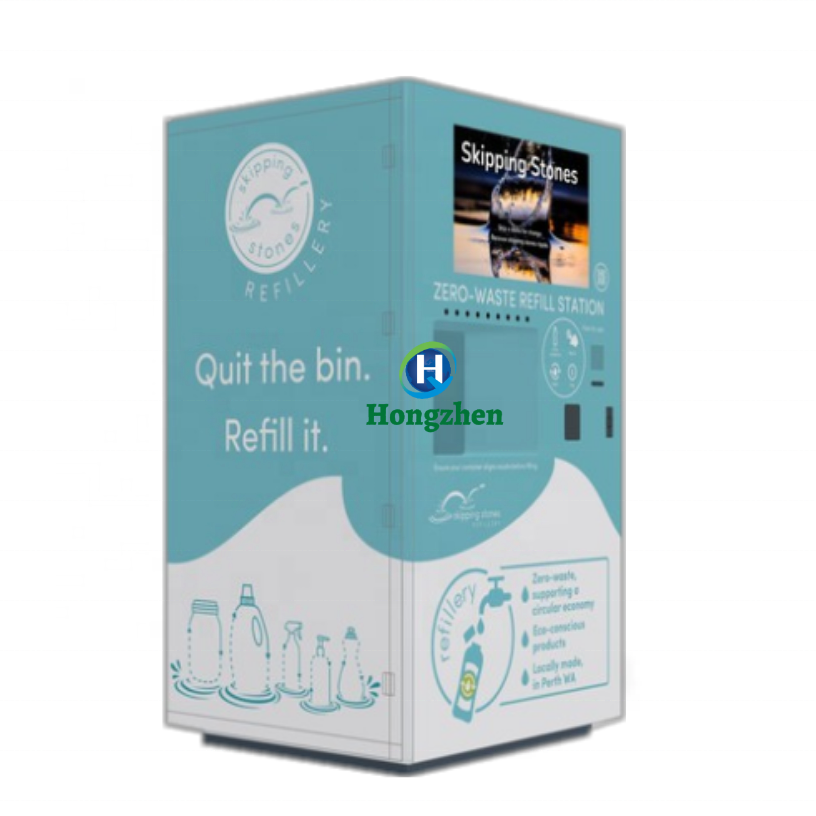 Smart touch screen refilling liquid detergent refill station machine