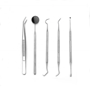Hot sale Dental care tools PROBE TWEEZER MOUTH MIRROR SCALER teeth cleaning set Tooth stone remover Basic Dental Examination Kit