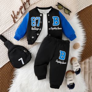 Ins Fashion Winter Autumn Children  Suits 2pcs Cartoon Fashion Boys Clothing Sets