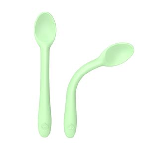 Manufacturer BPA Free Baby Training Tableware Spoon Kids Feeding Soft Silicone Baby Spoon