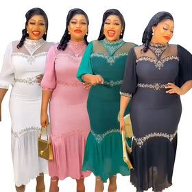 2023 Spring And Summer Clothing African Women Patchwork Dress Plus-size European And American Women Long Elegant Dress