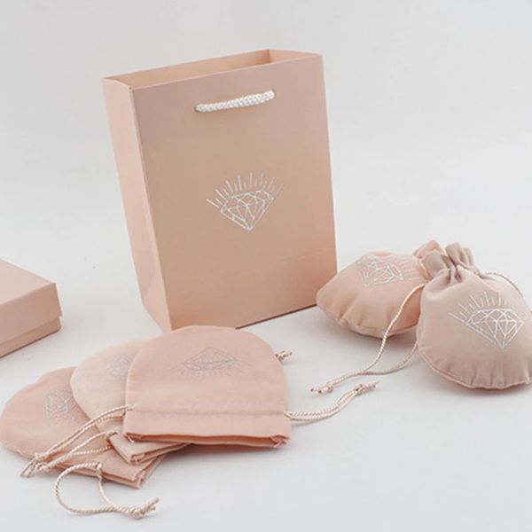 Drop Shipping Earrings Ring Necklace Jewelry Gift Box Velvet Bag Gift Bag