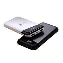LCD 10000mAh QI Wireless Charger 2A Dual USB Power Bank 5W Wireless Charging Pad