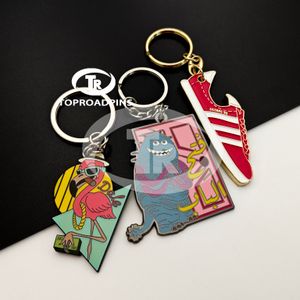 Factory Gold Supplier Promotional Gift Fashion White Custom Metal Enamel Keychain
