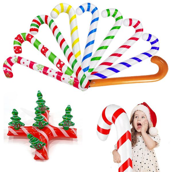 Party Decoration Christmas Inflatable Candy Canes Inflatable Christmas Tree Ring Toss Toy Inflatable Stick For Christmas