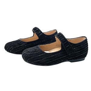 2024 New Style High Quality Children Black Velvet Fabric Big Girls Dress Shoes 12 years old Kids Princess Shoes