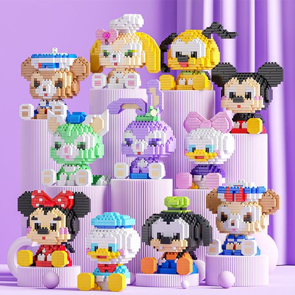 Cartoon Building Blocks 3D Puzzle Toy Mini Monsters Kit Gifts Micro Small Particle Building Block Set Diy Brick Set Anime Figure