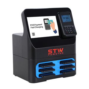 Nfc machine Stackable 6 slots sharing power bank with screen shared power bank advertising rent station