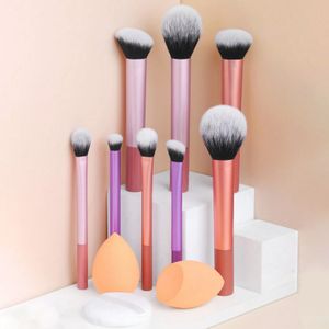 12pcs Long Tubes Makeup Brushes Set Nature Hair Eyeshadow Foundation Brush Mix Color Multifunction Cosmetics Brush