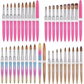 Wholesale High Quality 100% Kolinsky Acrylic Nail Brush Metal Wooden Handle Nail Art Brushes Tools For Nails Acrylic