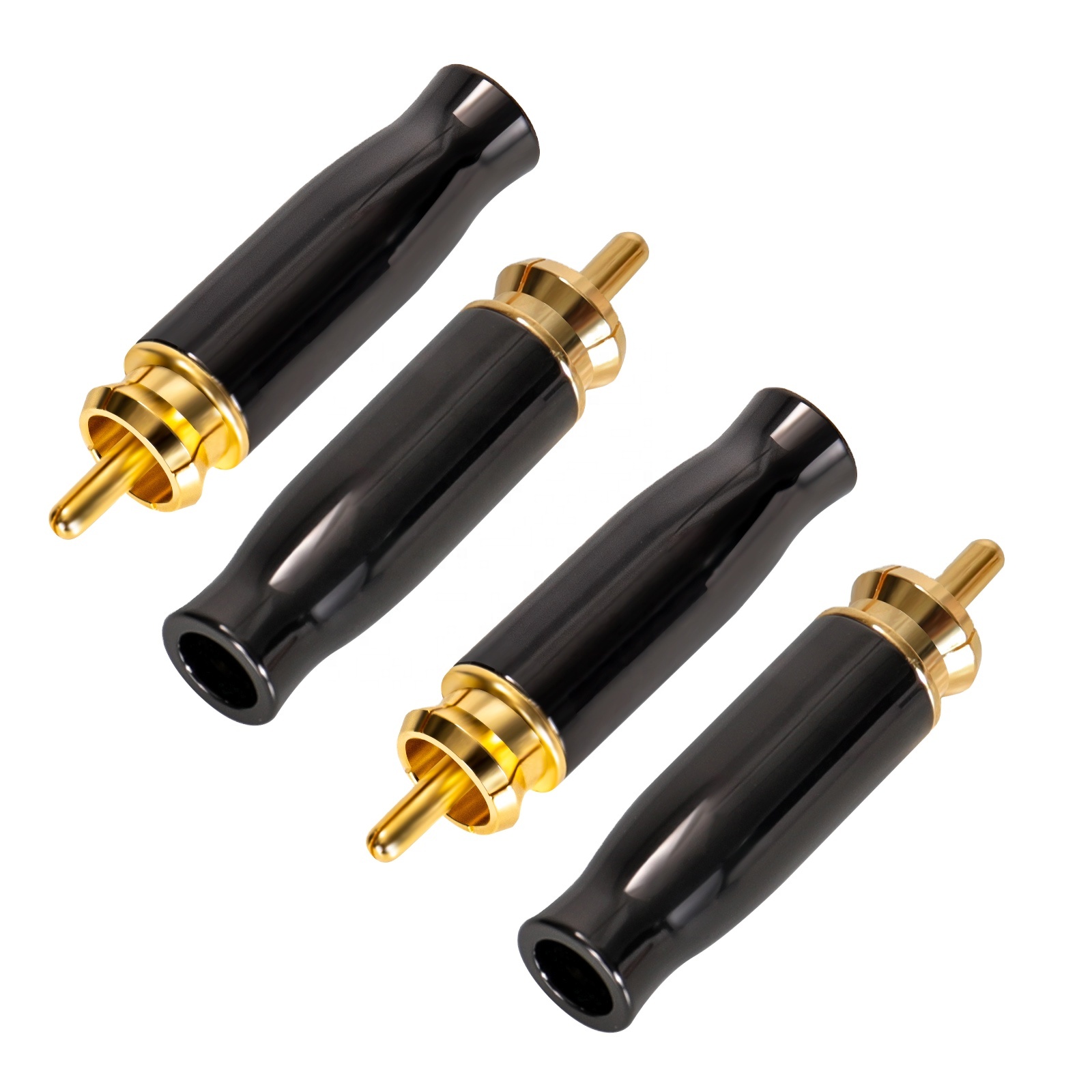 RASANTEK RCA Connector HIFI Speaker Plug DIY Pure Copper 24K Gold Plated Audio Video RCA Connectors For Speaker