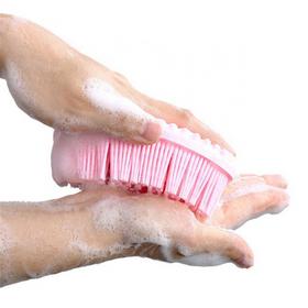 Double-sided 100% Silicone Bath Brush Baby Body Shampoo Brush Adult Cleaning Scrub Brush Massager