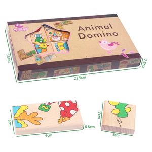 3d Animal Domino Game Jigsaw Montessori Children Learning Education Puzzle Baby Toy