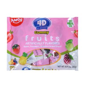Amos OEM Halal Gummy Candy Wholesale Hot Sale Mix Fruit Soft Jelly Gummy Candy Sweets