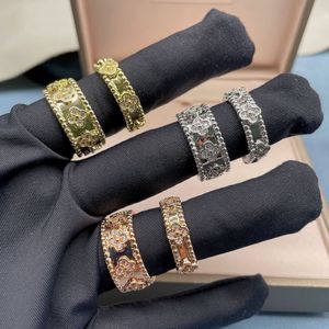 Luxury Brand Designer High Jewelry Kaleidoscope Inlaid Couple Gift Ring Women