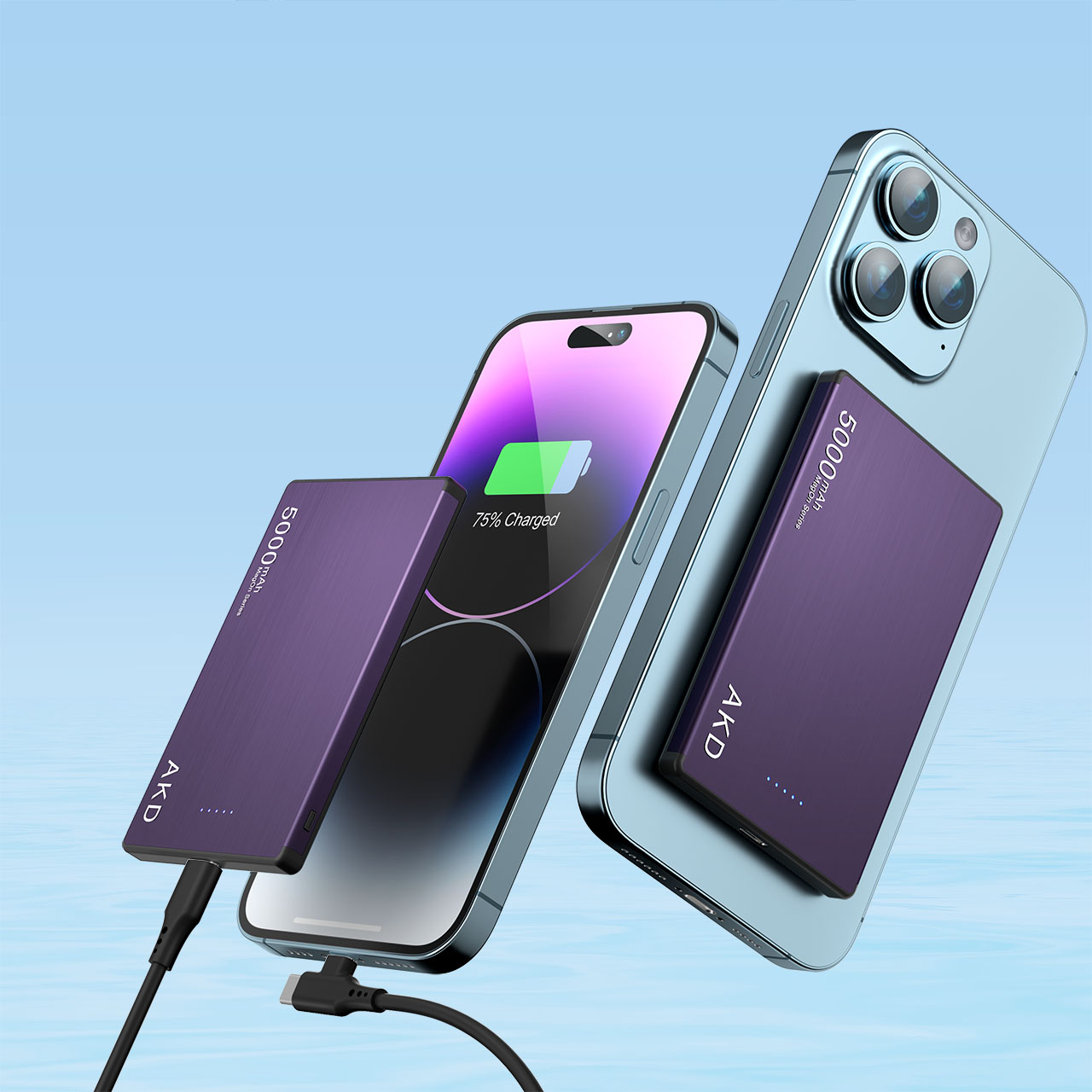 2024 New Fast Charging 15W Magnetic Wireless Portable Charger PowerBanks PD 20W Quick Charging 5000mah Power Bank for Phone
