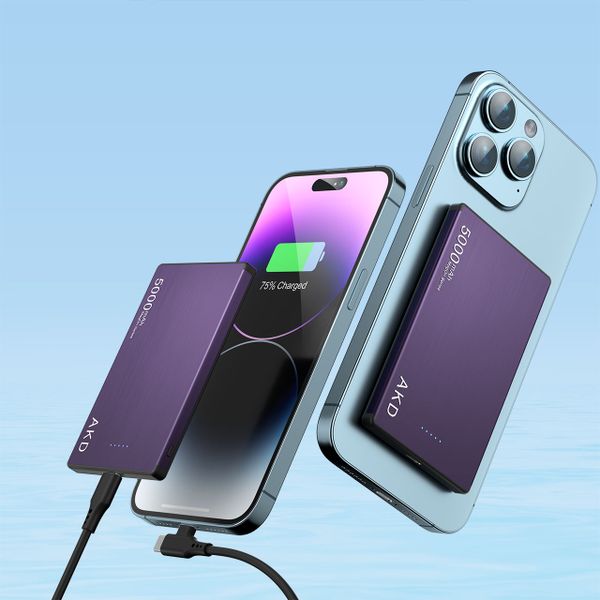 2024 New Fast Charging 15W Magnetic Wireless Portable Charger PowerBanks PD 20W Quick Charging 5000mah Power Bank for Phone