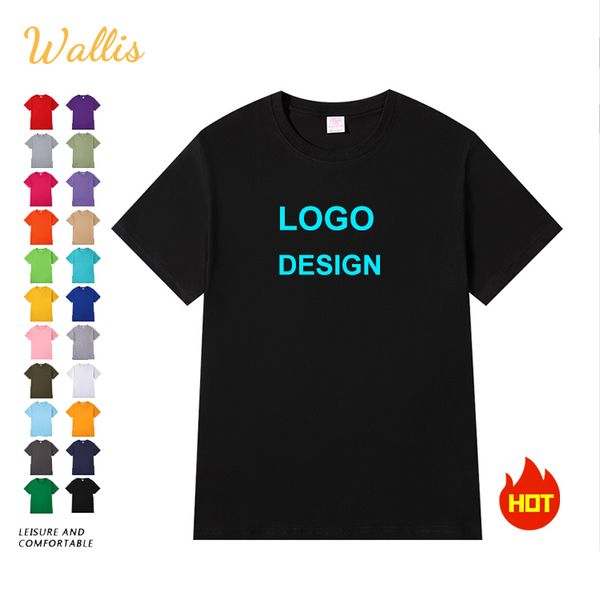 180Gsm Cotton Unisex Custom Logo Printing Women T Shirt Printing Plain Tshirts Tee Shirt Men T-shirt