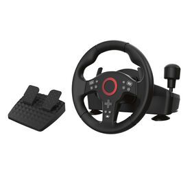 V24-S22 Steering Wheel with built-in gear shifter and pedals with foot rest, for PC, Xbox, PlayStation, Nintendo Switch, ROG Ally