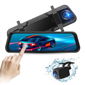 Gofuture 9.66'' Full Touch Screen Eletronic 1080P Dual Lens Rearview Mirror Dashboard Camera Cycle Recording G-sensor Park Mode