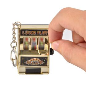 Key chain Lucky Slot Machine Mini Casino Jackpot Game Novelty Gifts For Kids Adults