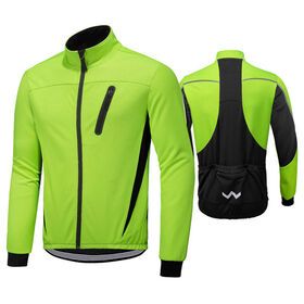 Wholesale Men Solid Color Winter Cycling Jersey Custom Logo Warm Bicycle Jersey  Long Sleeve Cycling Jackets For Men