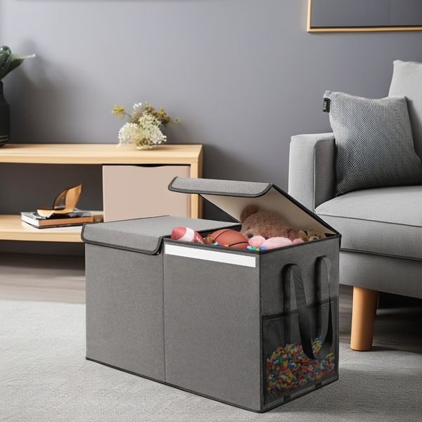 Collapsible storage box DIY custom logo toy storage box Clamshell cover large children toys clothing storage organizer