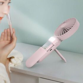 Cartoon Animal Handheld Folding Mini Fan with Makeup Mirror Comb Rechargeable Portable USB Fan Makeup Mirror Make-up Mirror Oval
