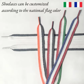 European Cup France Italy sport no-tie wave pattern custom national flag football soccer wide fat flat shoe laces shoelaces