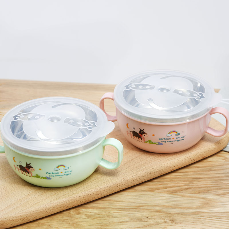 Taizhou Shine Home Products Co., Ltd. Children's tableware infants complementary food bowls stainless steel insulated bowls with spoon