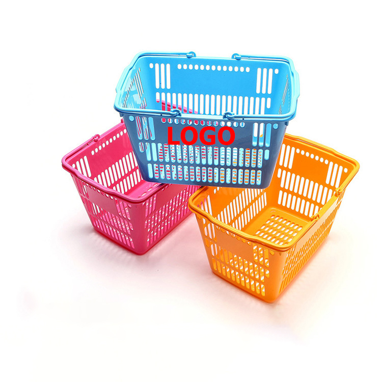 Quzhou Saiqin Trading Co., Ltd. Wholesale 16L Plastic Shopping Basket Cosmetics Store Pink Nail Supply Store Shopping Basket