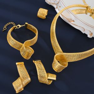 MEIZI Dubai Fashion Copper 18k gold Jewelry Statement Design Gold Plated Luxury Wedding Ring Earrings african jewelry sets