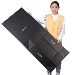 Custom design black large magnetic gift box luxury rigid cardboard packaging box clothing wig paper box for wedding dress